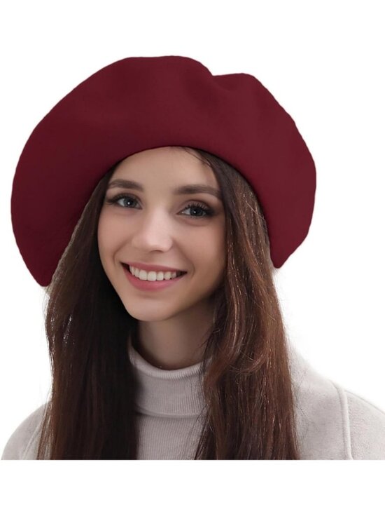 XXL Wool French Beret Hat | Satin Lined, Thick Felt Beanie for All Seasons
